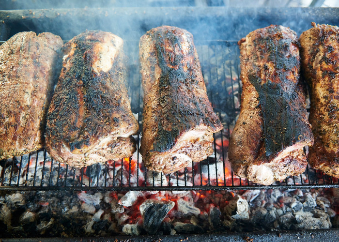 BBQ smoked roast loin of pork