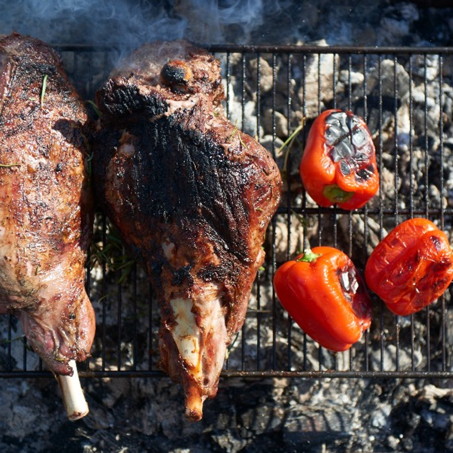 Leg of lamb spit roast