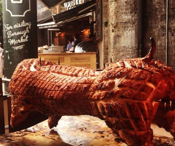 Porchetta-style marinated hog roasts